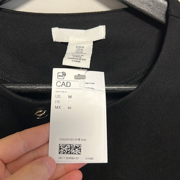 H&M black gold button jacket sz medium new - Picture 3 of 5